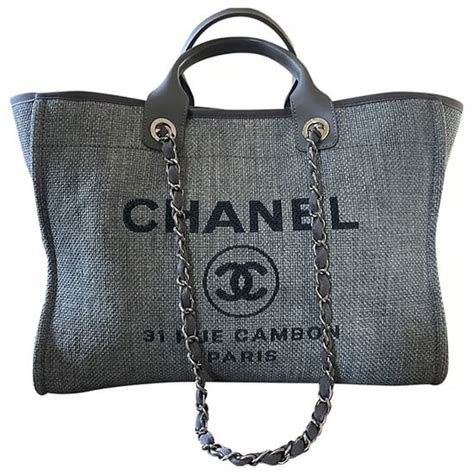 chanel charcoal deauville|Chanel deauville tote dupe.